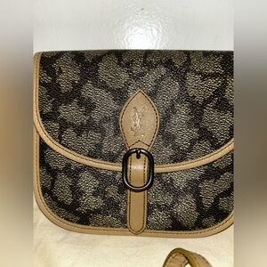 Yves Saint Laurent Black and Tan Crossbody Bag